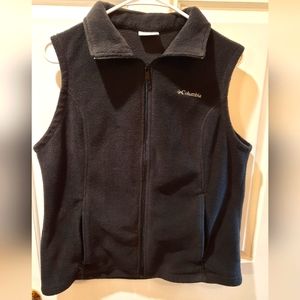 Columbia Black Fleece Zip-Up Vest size Large